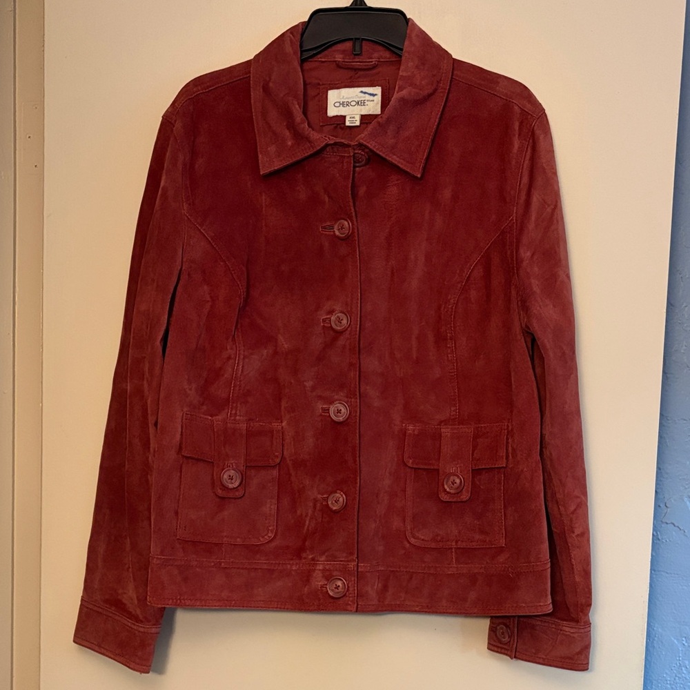 Cherokee Rust Red Suede Leather Jacket